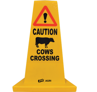 Yellow Hazard Cone (Cows Crossing)