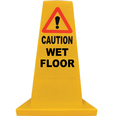 Yellow Hazard Cone (Wet Floors)