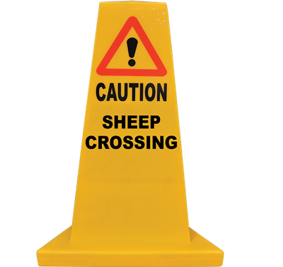 Yellow Hazard Cone (Sheep Crossing)